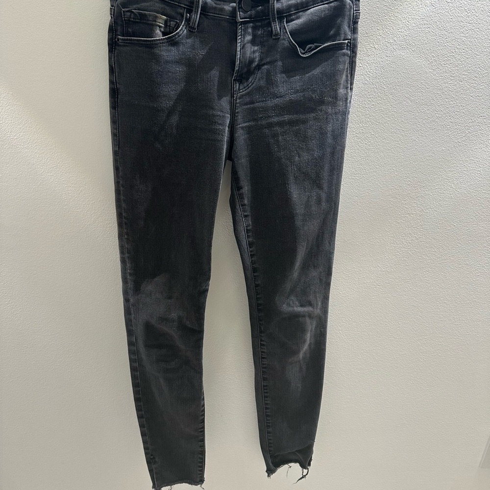 Frame Denim Dark Grey Skinny Jeans